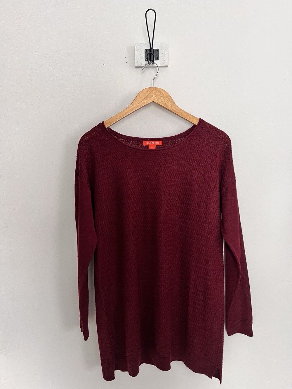 Women’s Joe Fresh M Sweater Tunic Maroon Long Sleeve